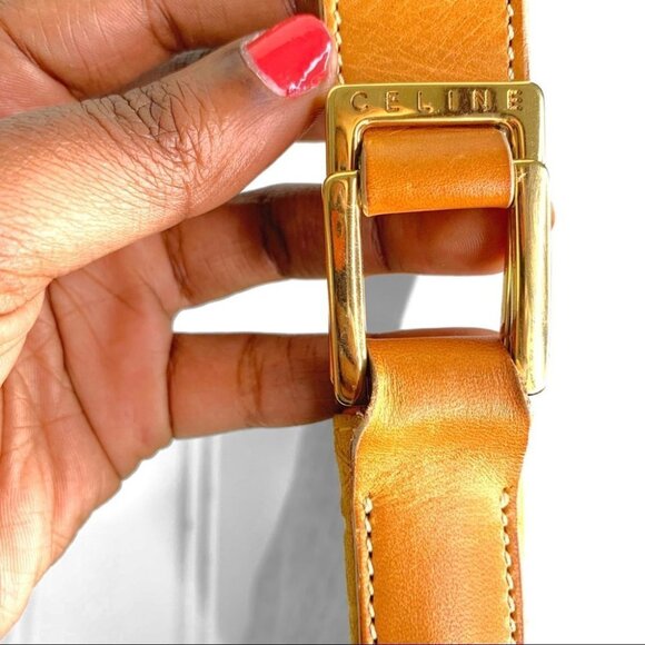 CELINE LEATHER BAG YELLOW SUEDE C MACADAM HANDBAG FRANCE DESIGNER SHOULDER  BAG - Picture 5 of 17